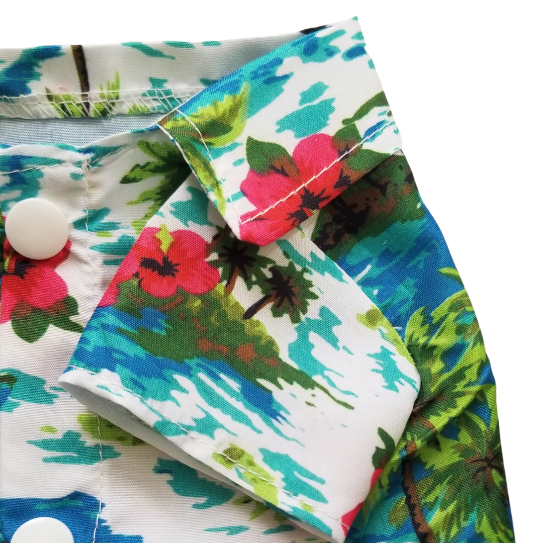 Playera Hawaiana Isla Azul-Ropa Mascota