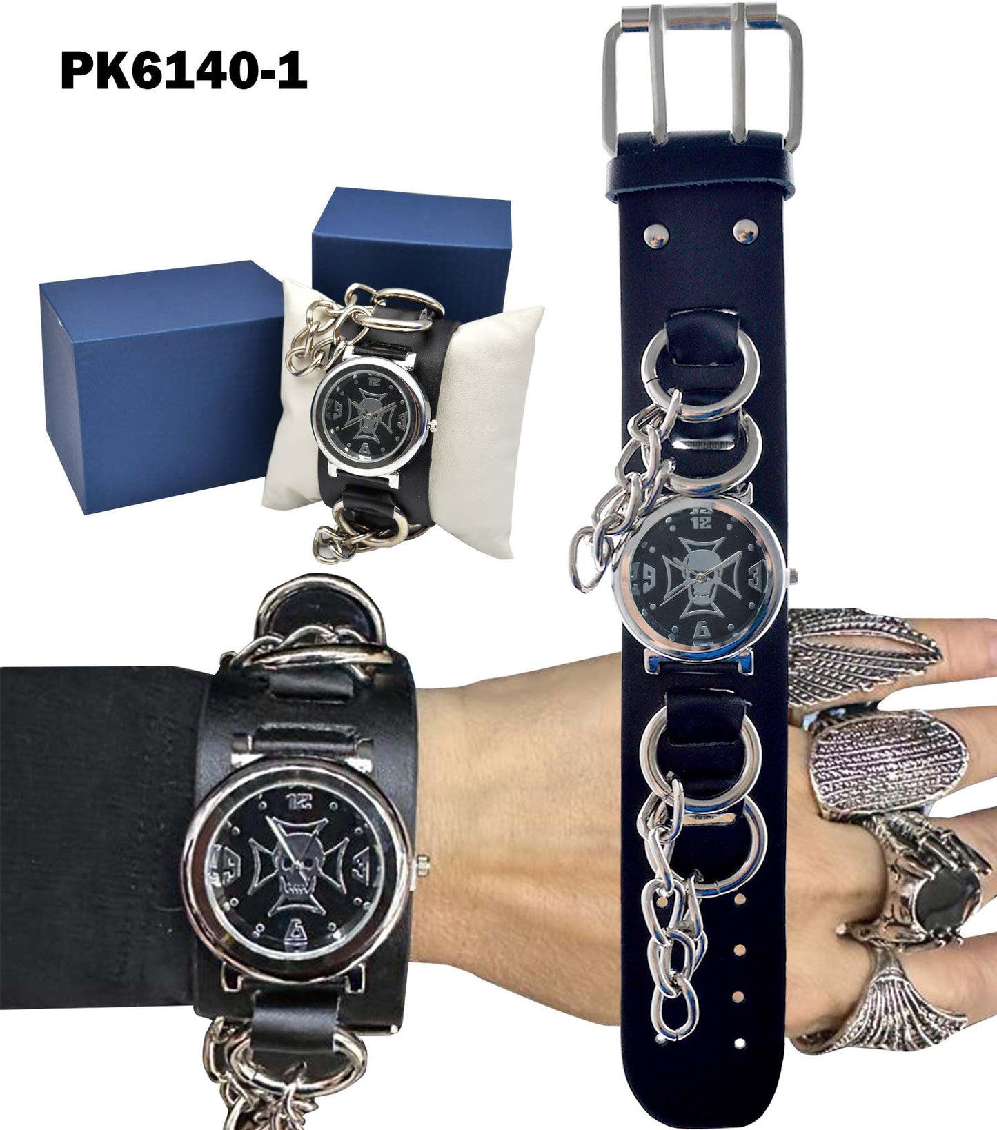 Reloj Aros Y Cadenas Cuero Unis